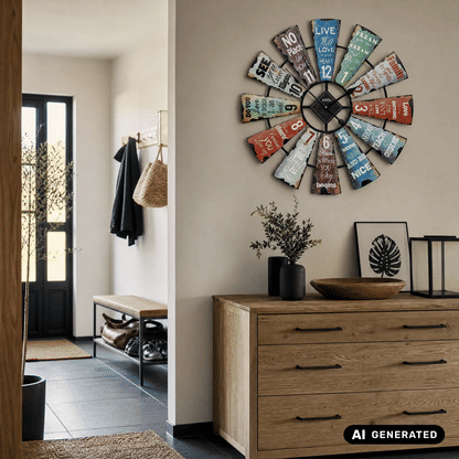 Zegar ścienny AMS W9531 srebrny • mechanizm kwarcowy • metalowa obudowa