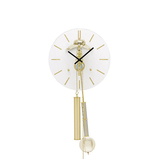 Horloge de table AMS Heimuhr H308 argent • Mouvement 8 jours avec sonnerie • Verre minéral avec index en aluminium
