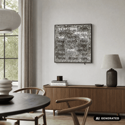 Zegar ścienny AMS T1239 Metallic • Zegar słowny z diodami LED • Zasilanie sieciowe 220V