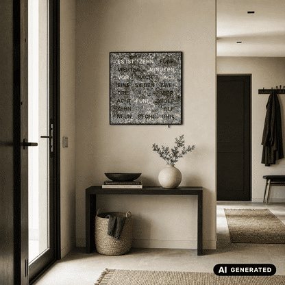 Zegar ścienny AMS T1239 Metallic • Zegar słowny z diodami LED • Zasilanie sieciowe 220V