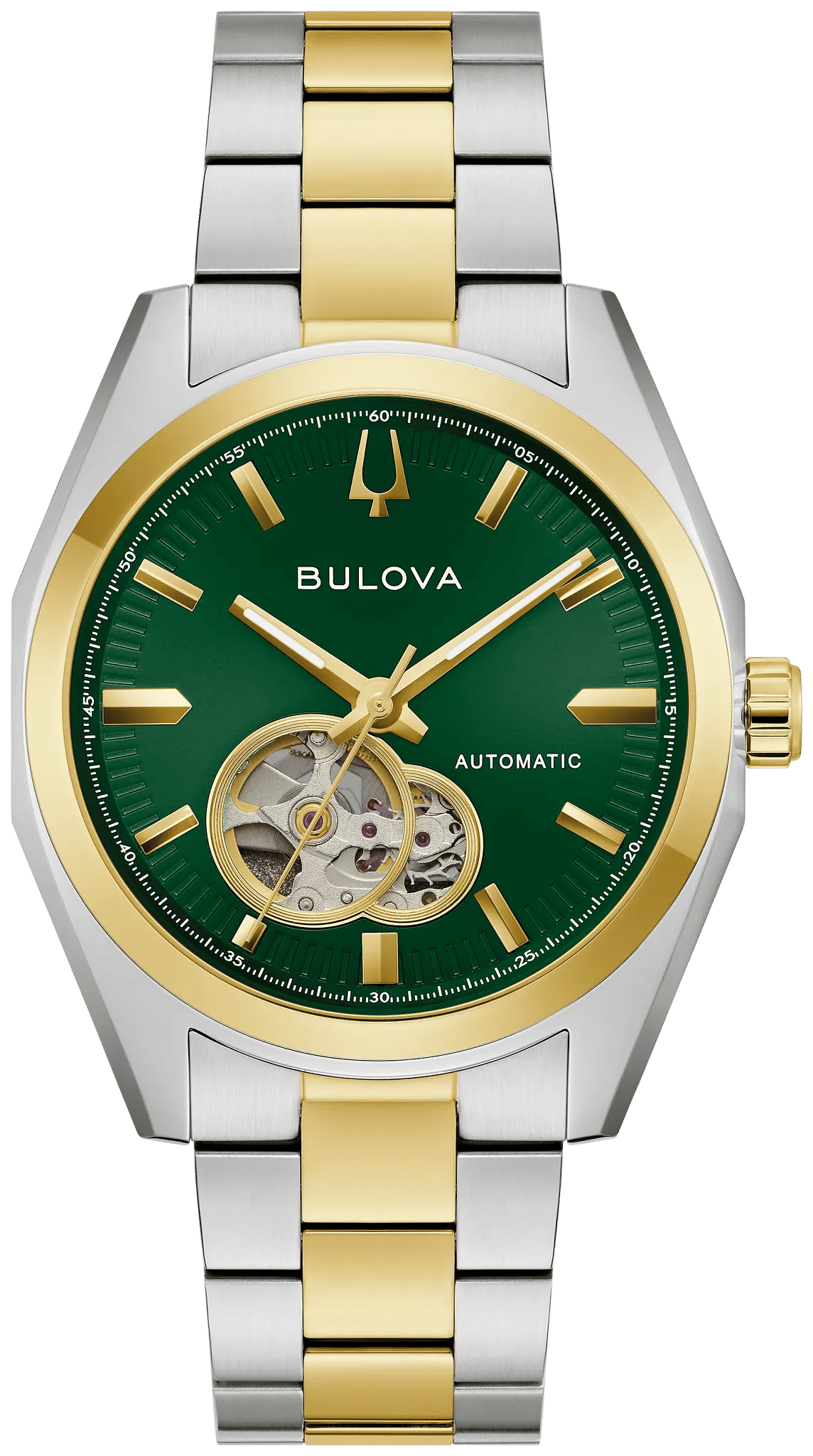 Bulova Surveyor 98A338 Herrenuhr Grün • Automatikwerk mit Sichtboden • Saphirglas