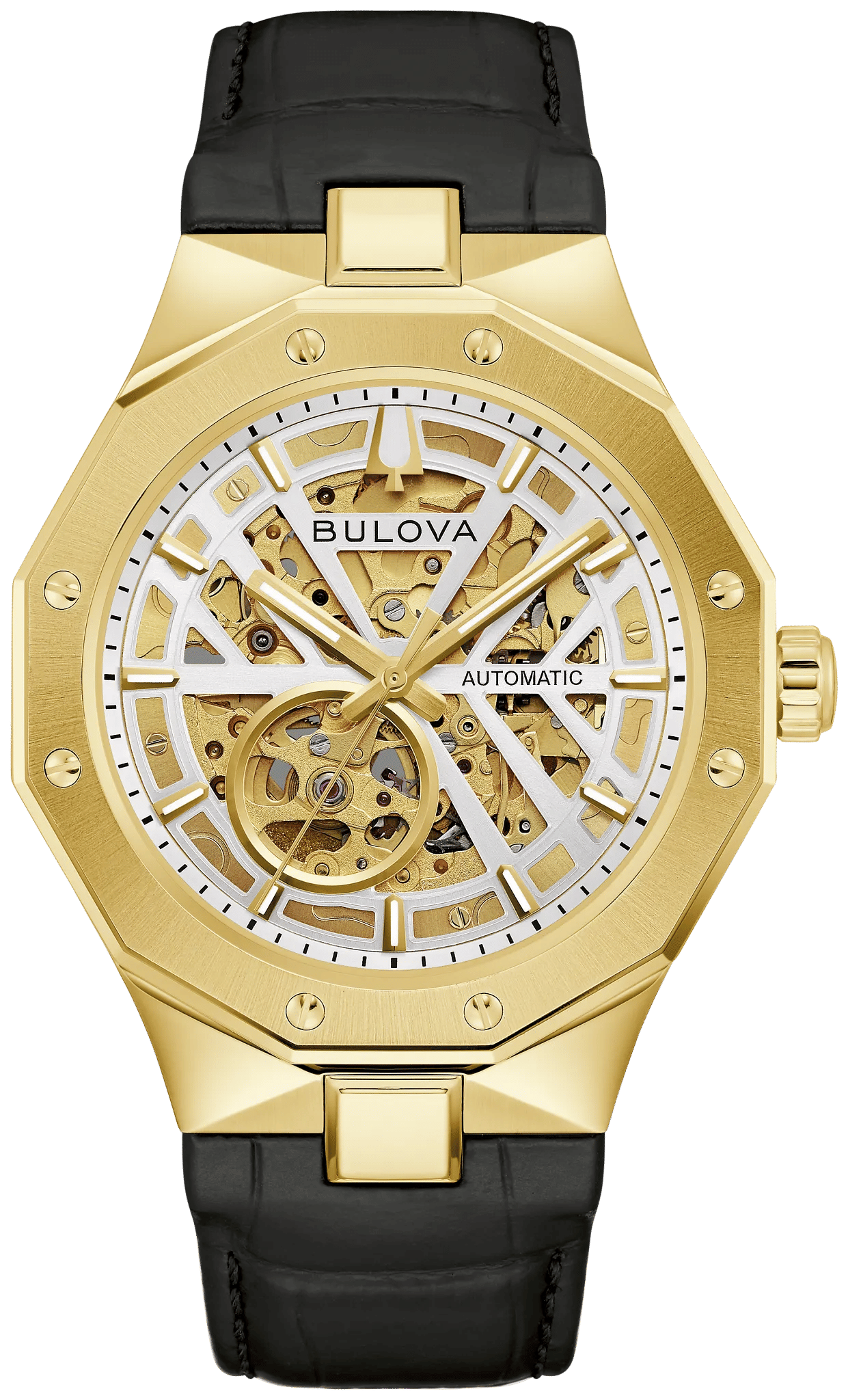 Bulova Prestige 97A206 Herrenuhr Automatik Silber • Saphirglas • Skelettzifferblatt