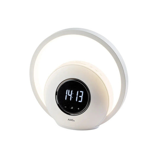 Réveil AMS T1303 blanc • Réveil lumineux avec veilleuse • Fonction radio