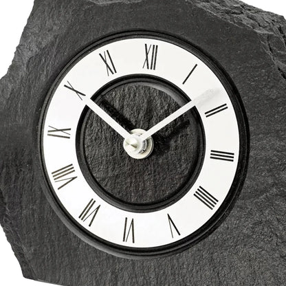 Zegar stołowy AMS Design T1104 • naturalny łupek • mechanizm kwarcowy