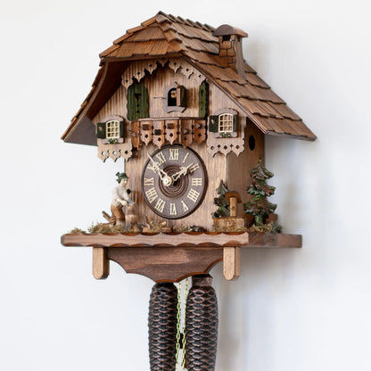 Rombach & Haas Holzhacker 3467 Horloge Murale Bois (foncé) • Mouvement Mécanique 8 Jours • Sculpture sur Bois Filigranée