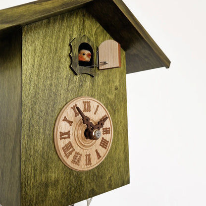 Rombach & Haas LIFE SK34-4 Horloge Murale Verte • Mouvement Mécanique 8 Jours • Véritable Coucou de la Forêt-Noire