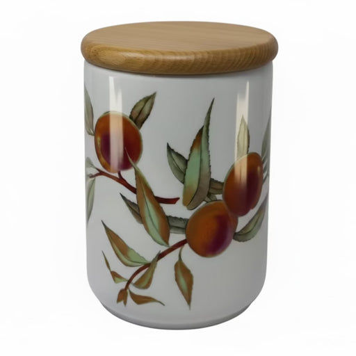 Royal Worcester Royal Worcester Evesham Gold Storage Canister with Wooden Lid