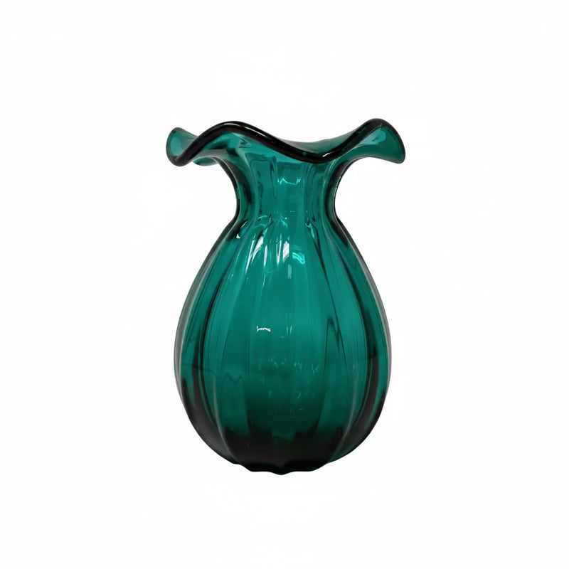 Lemontree Le Mediterannea Ruffled Green Vase 5 5/8" (15cm)
