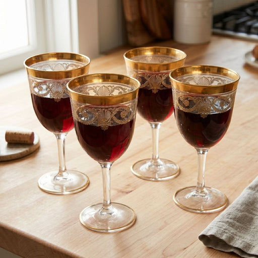 Bohemia Crystal Bohemia Crystal 19th Century France Gilded Cordial Glass