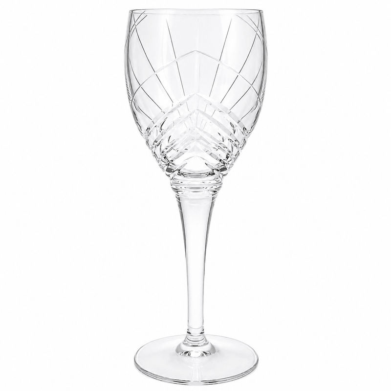 Bohemia Crystal Bohemia Crystal Frosted Geometric Leaf Wine Glass