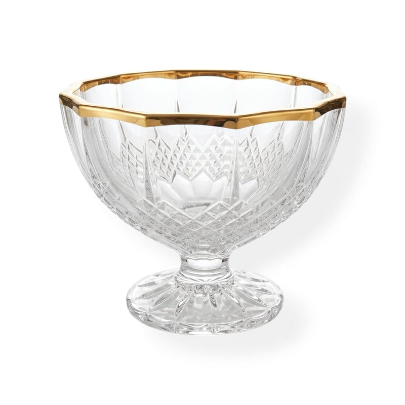 Cristal D'Arques_Cristal D'Arques Longchamp Gold Footed Fruit Bowl_