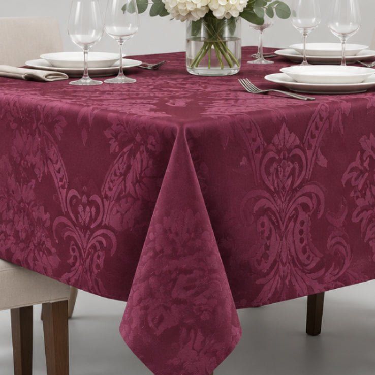 Cuisine Deluxe_Deluxe Rectangular Tablecloth 60" x 84" (Burgundy)_