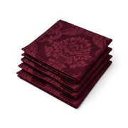 Cuisine Deluxe_Deluxe Square Napkins 17" x 17" (Baroque / Pineapple Burgundy) - Set of 4_