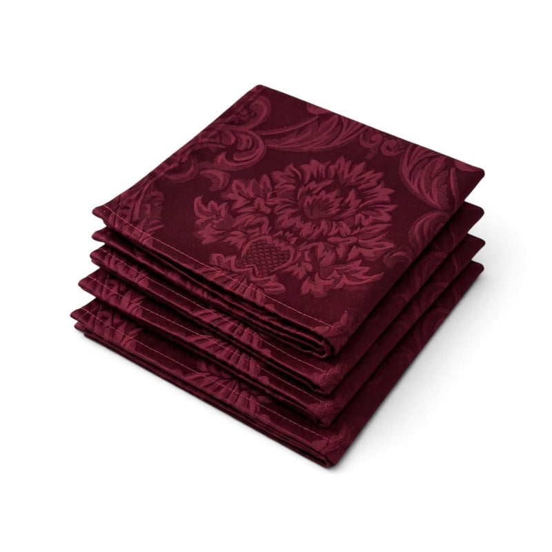Cuisine Deluxe_Deluxe Square Napkins 17" x 17" (Baroque / Pineapple Burgundy) - Set of 4_