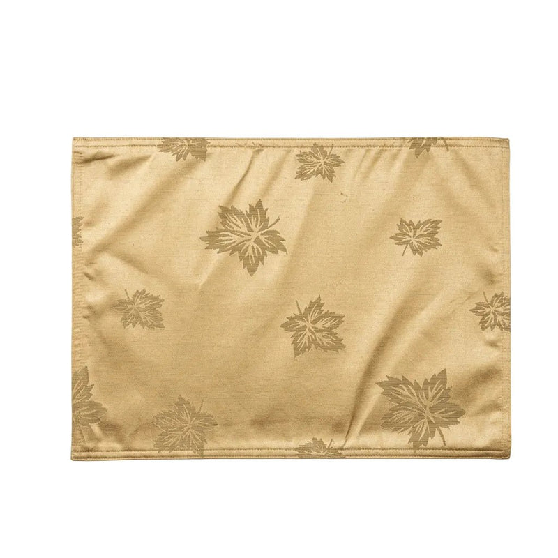 Cuisine Deluxe_Rectangular Maple Leaf Placemat - Champagne Gold_P003