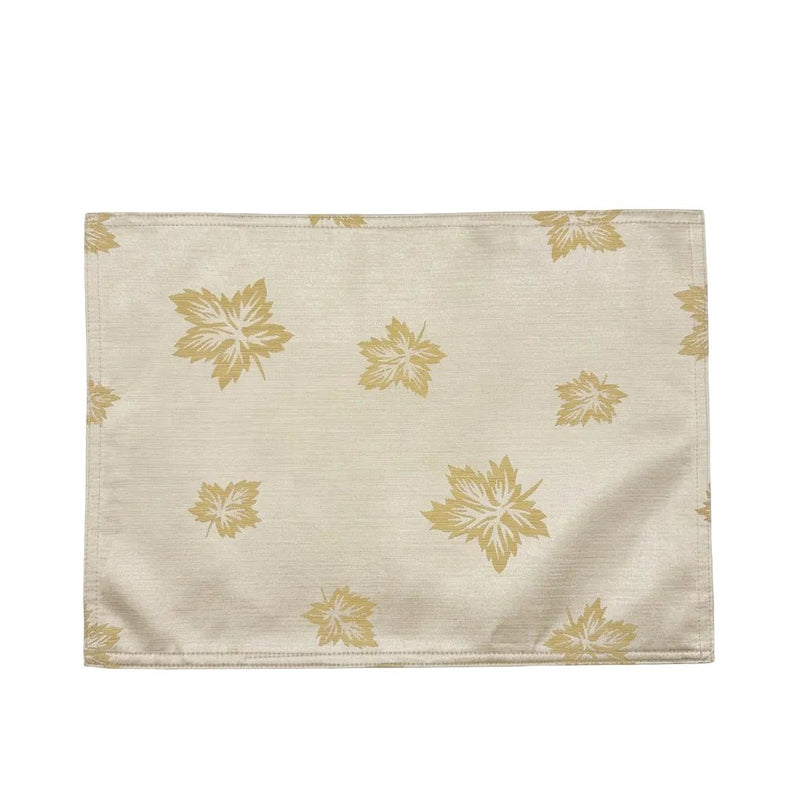Cuisine Deluxe_Rectangular Maple Leaf Placemat - Champagne Gold_P005