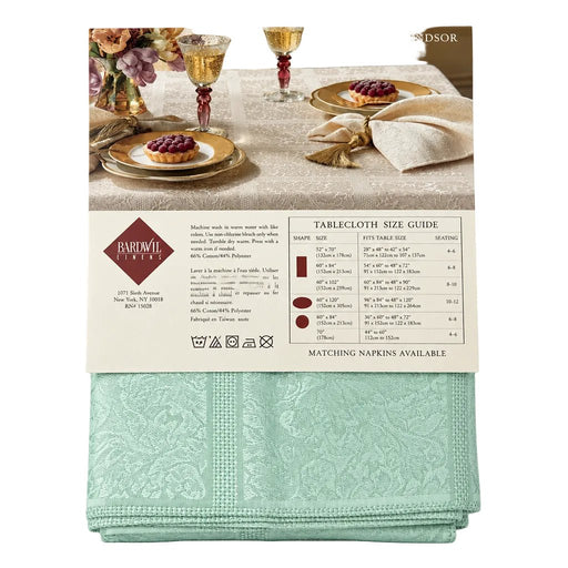 Damask_Damask Oblong Tablecloth 60" x 120" (Mint Green)_