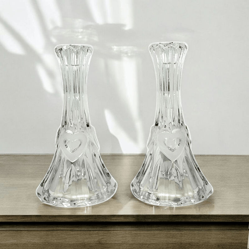Evita Evita Crystal Sweet Heart Candle Stick - Pair
