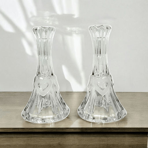 Evita Evita Crystal Sweet Heart Candle Stick - Pair