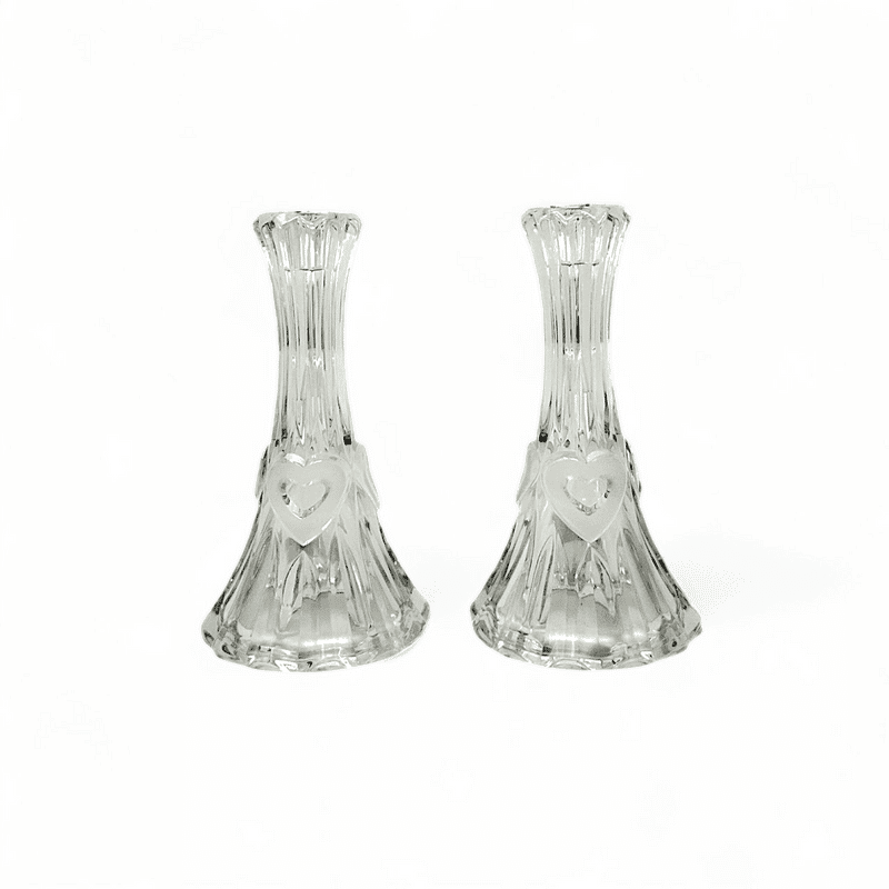 Evita Evita Crystal Sweet Heart Candle Stick - Pair