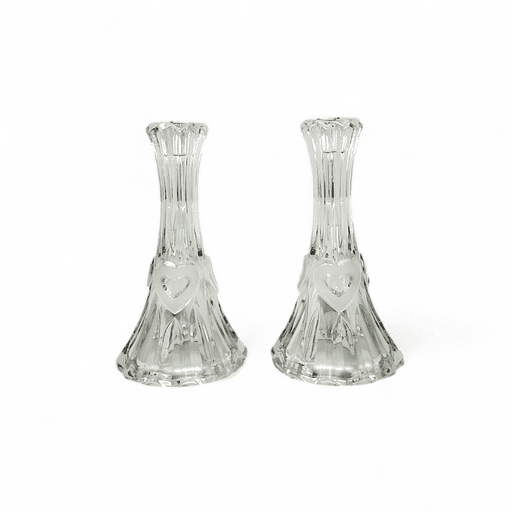 Evita Evita Crystal Sweet Heart Candle Stick - Pair
