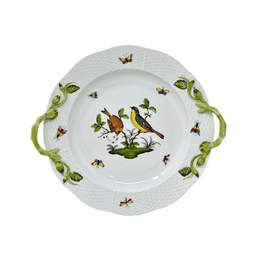 Herend Herend Rothschild Bird Cake Plate with Handle
