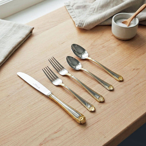 Heritage Heritage Stainless Classic Gold Shell - 5 Piece Place Setting
