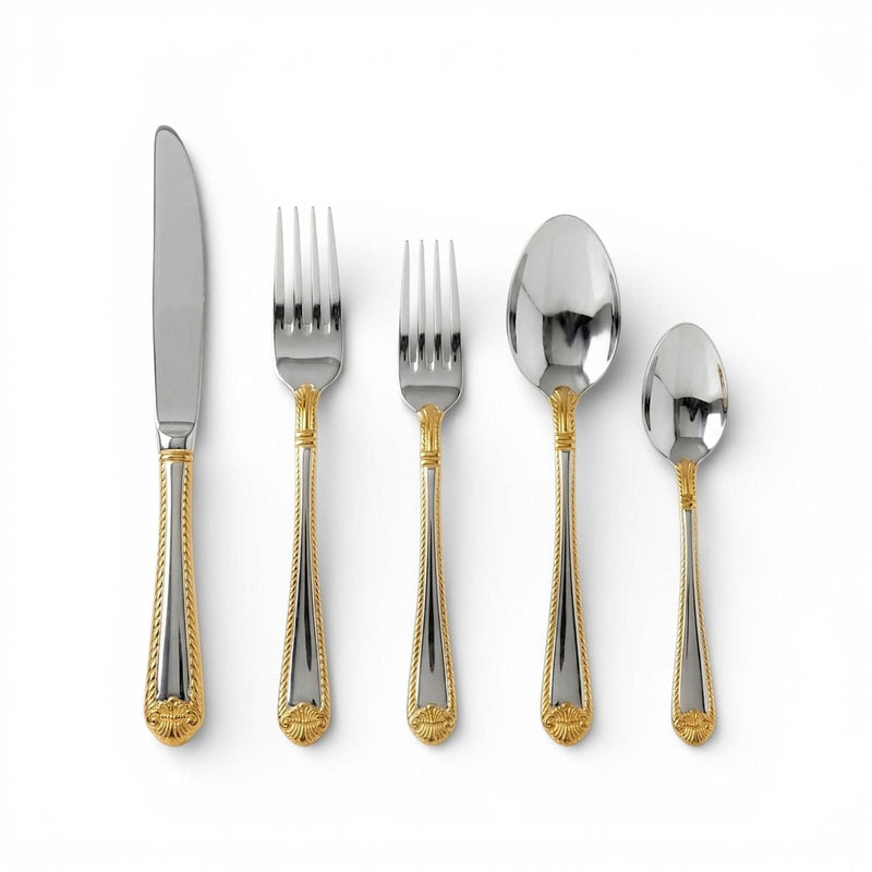 Heritage Heritage Stainless Classic Gold Shell - 5 Piece Place Setting