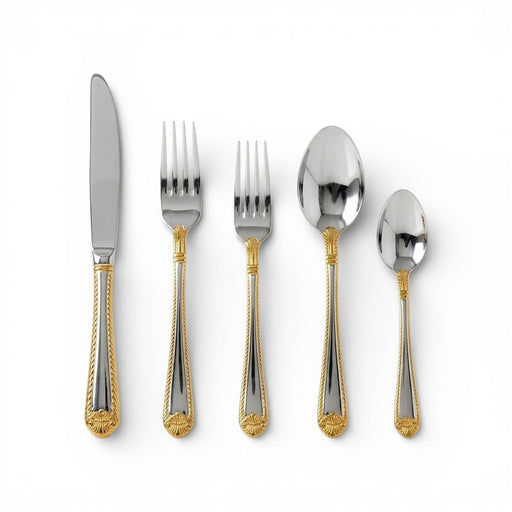 Heritage Heritage Stainless Classic Gold Shell - 5 Piece Place Setting