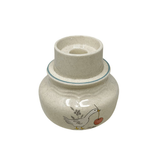 international International Marmalade Blue Bow Geese Candle Stick Holder