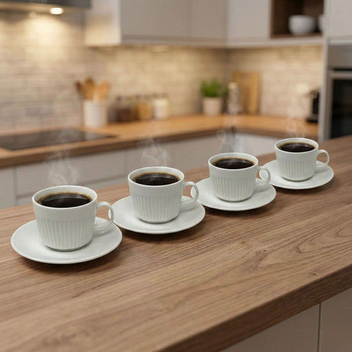 Johnson Brothers Johnson Brothers Athena White Cup & Saucer - Set of 4
