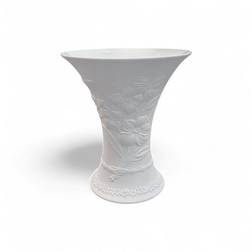 Kaiser Kaiser Bisque Matte Finish Embossed Dogwood Flower 12" Vase