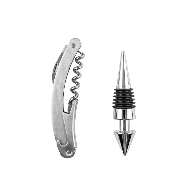 Kitchen Smart_Stainless Steel Wine Corkscrew and Stopper Set_