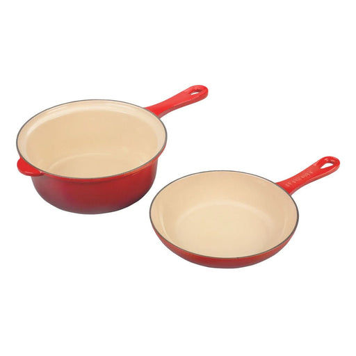 Le Creuset Le Creuset Signature Cast Iron 2-in-1 Multifunction Saucepan + Skillet Cerise