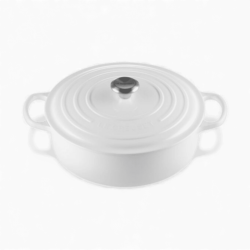 Le Creuset Le Creuset Signature Cast Iron 6.5 QT (6.2L) Shallow Round French Oven White