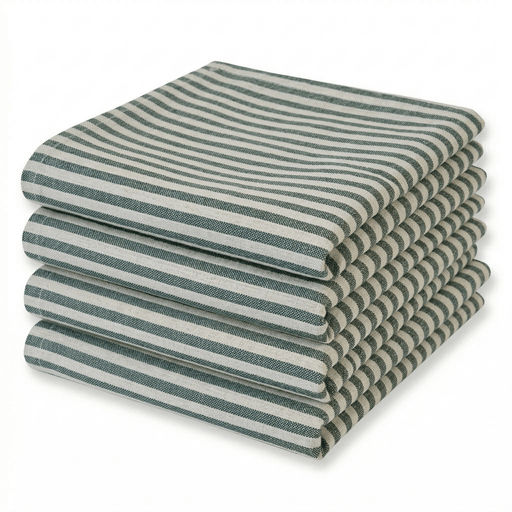 Lemontree Lemon Tree Green Stripe Cloth Napkin - Set of 4