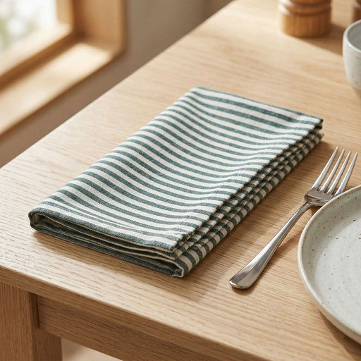 Lemontree Lemon Tree Green Stripe Cloth Napkin - Set of 4