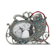 Lemontree Lemontree Pewter Photo Frame Sleigh Ornament Blue