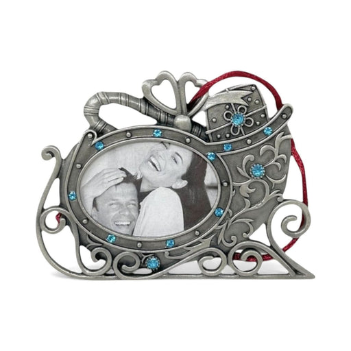 Lemontree Lemontree Pewter Photo Frame Sleigh Ornament Blue