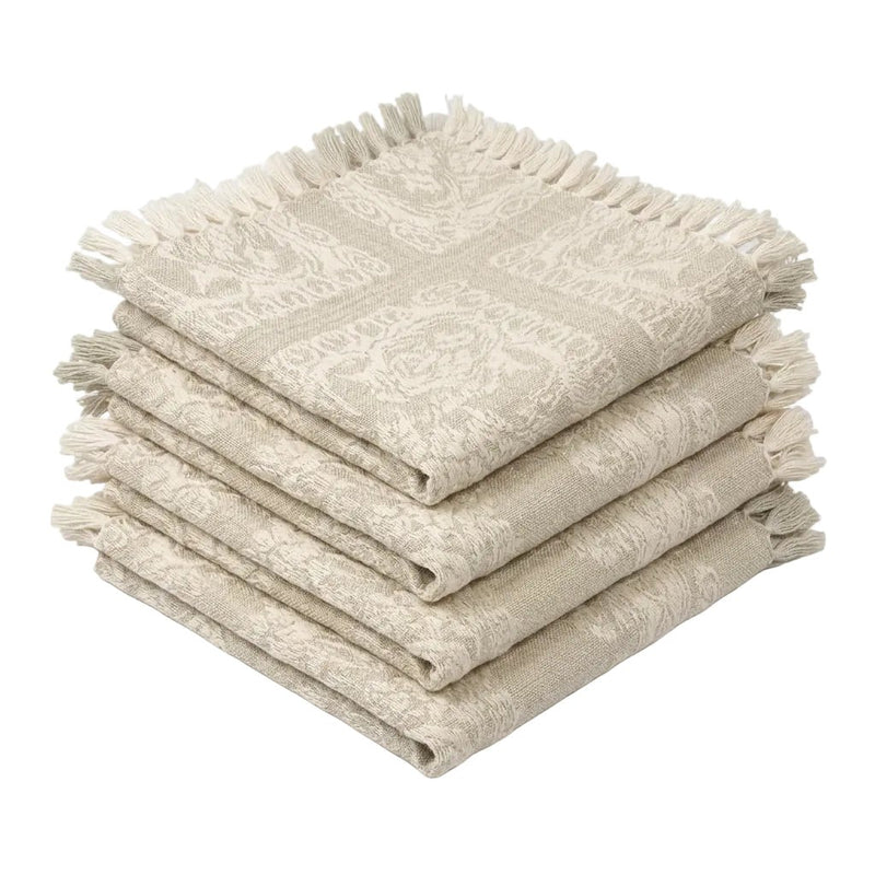 Lemontree_Lemontree Tea Towel Floral Jacquard Cream - Set of 2_
