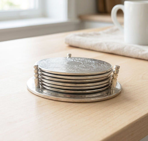 Lemontree_Silver Plated Coaster - Set of 6_
