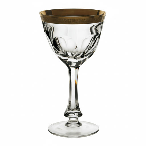 Moser Moser Lady Hamilton Gold Encrusted Band Wine Glass