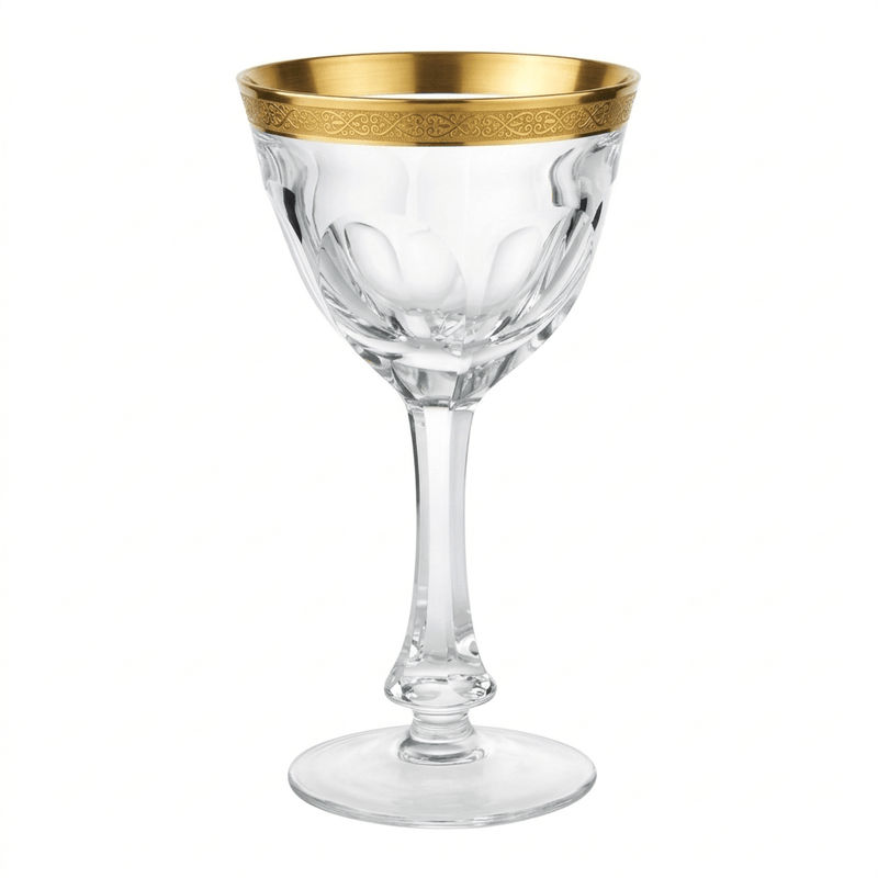 Moser Moser Lady Hamilton Gold Encrusted Band Wine Glass