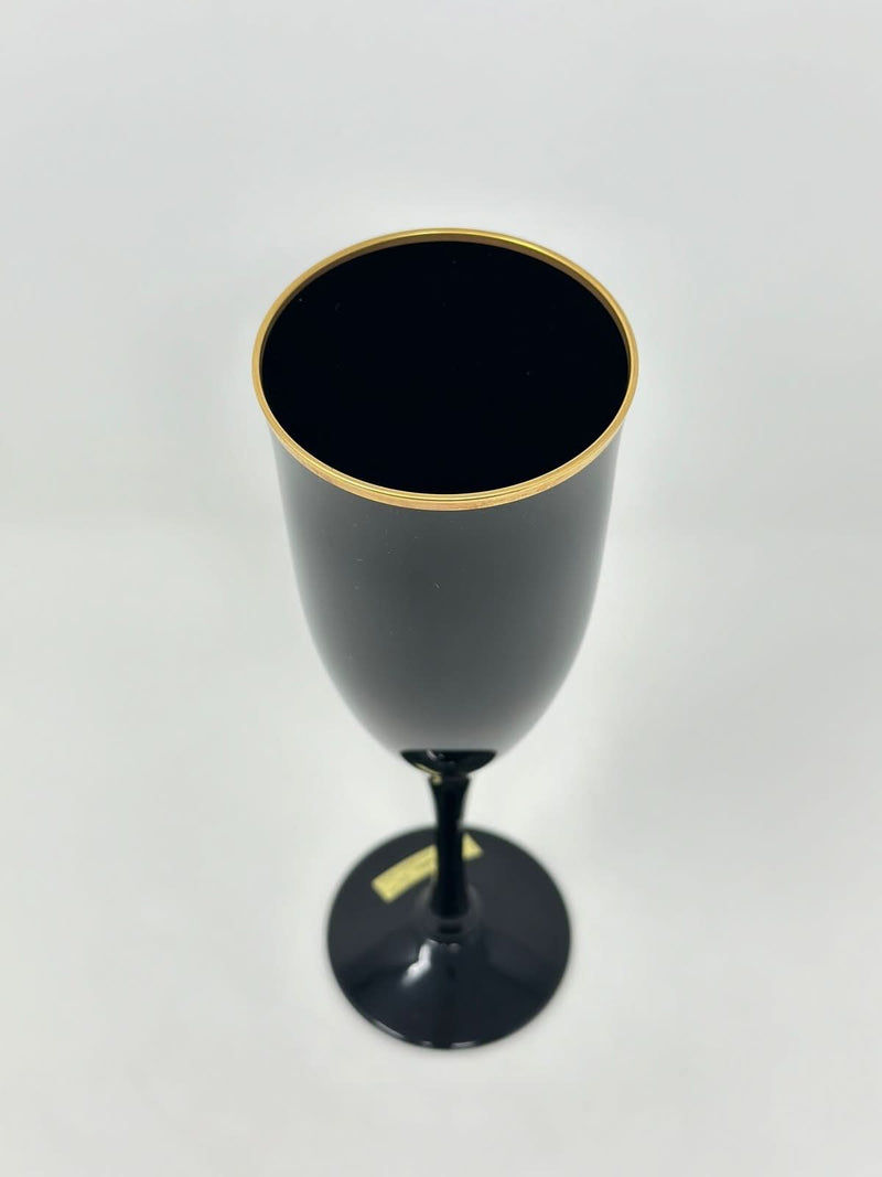 Noritake NORITAKE BLACK AMETHYST REMEMBRANCE EBONY GOLD CHAMPAGNE FLUTE   