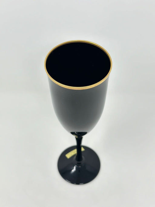 Noritake NORITAKE BLACK AMETHYST REMEMBRANCE EBONY GOLD CHAMPAGNE FLUTE   
