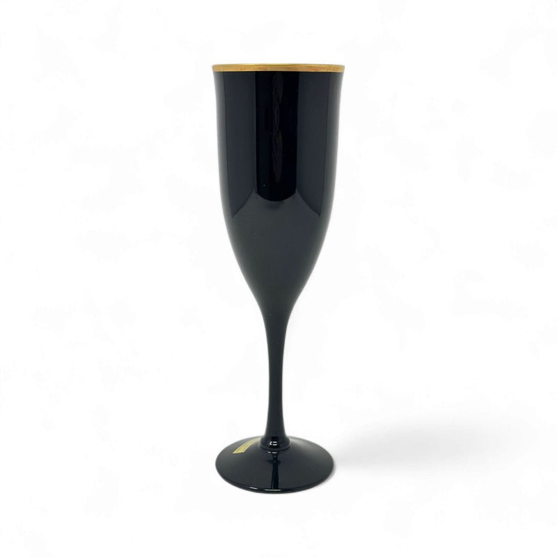 Noritake NORITAKE BLACK AMETHYST REMEMBRANCE EBONY GOLD CHAMPAGNE FLUTE   