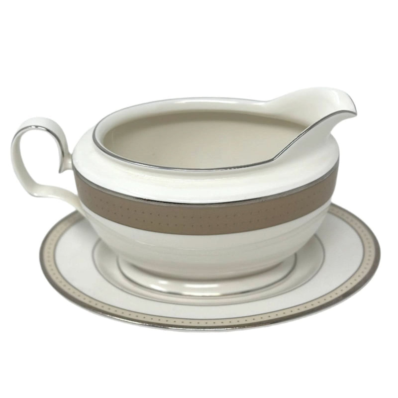 Noritake NORITAKE CAMEROON SAND GRAVY BOAT & STAND   