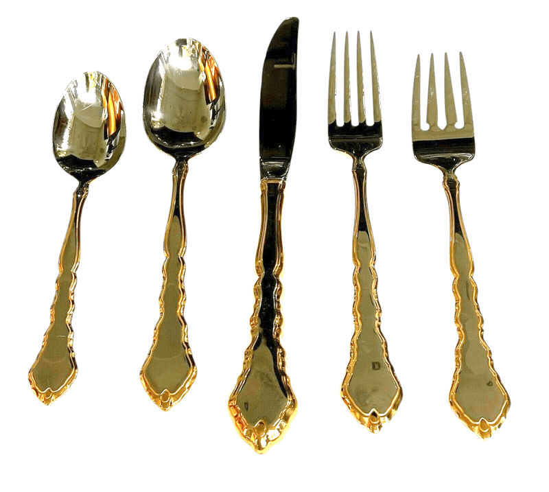 Oneida Oneida Stainless Golden Royal Chippendale 5 Piece setting
