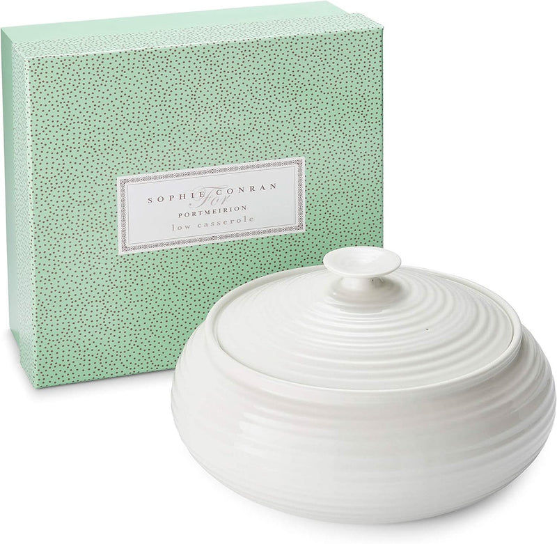 Portmeirion Portmeirion Sophie Conran White 3QT Covered Low Casserole   