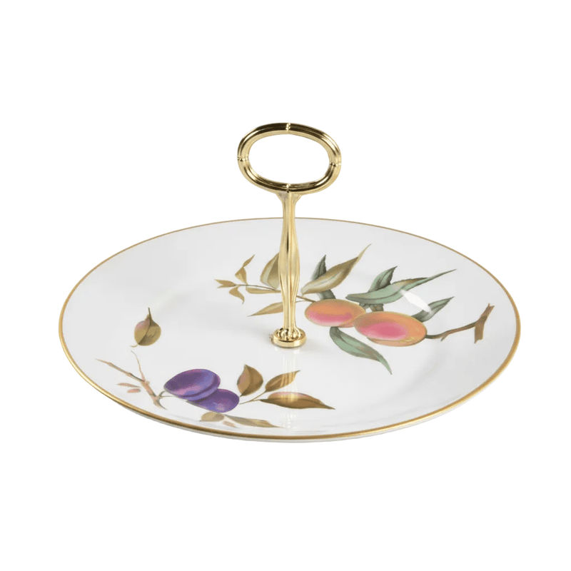 Royal Worcester Royal Worcester Evesham Gold Round Serving Plate with Handle